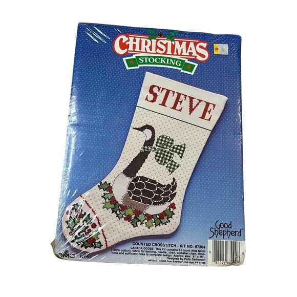 Good Shepherd Counted Cross Stitch Kit Canada Goose Stocking #87204 New 1988 - Picture 1 of 3